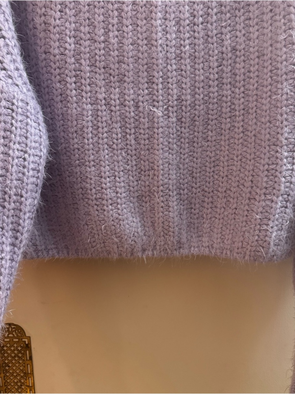 TOBI Valerie Lavender purple off the shoulder fuzzy sweater size large - Picture 5 of 12